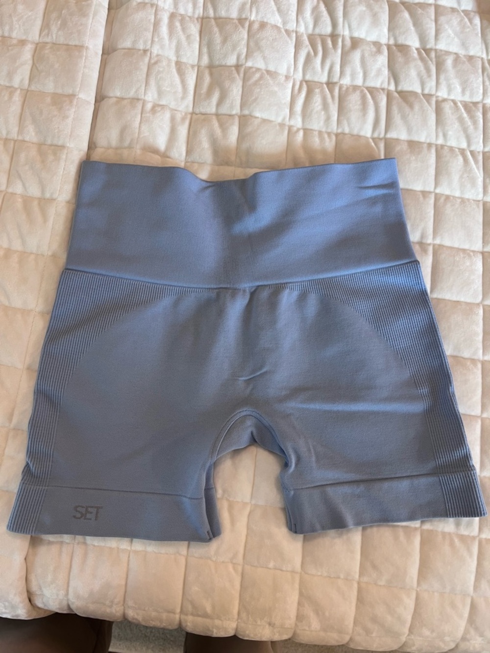 SET Active Blue High-Waist Seamless Bike Shorts